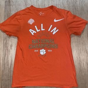 Nike Clemson Tigers Football Shirt Size Small‎ Orange National Champions